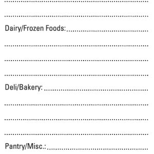 Grocery Shopping Lists