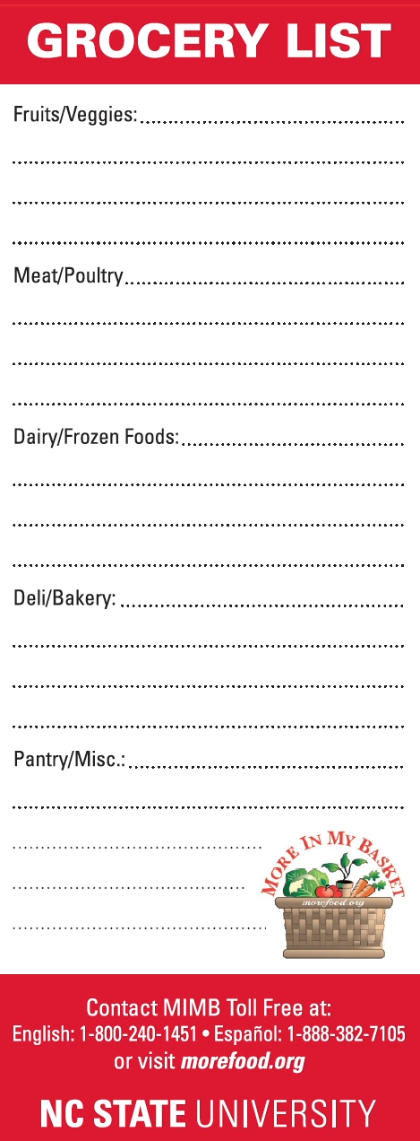 Grocery Shopping Lists