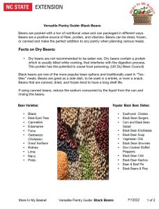 Black Beans Handout