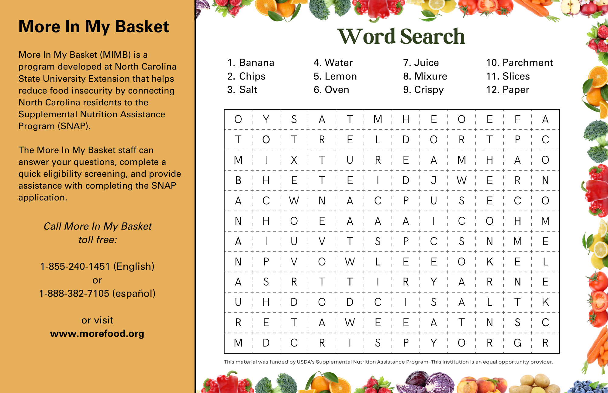 Banana Chips (Recipe Card & Activity) - English