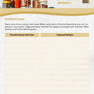 Pantry Favorites Activity – English